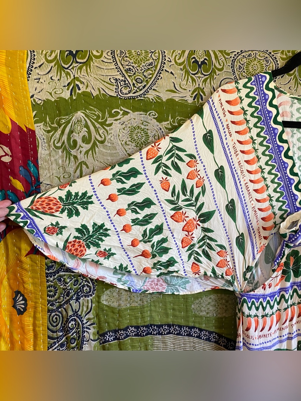 FARM Rio for Anthropologie Printed V-Neck Kaftan Maxi Cut-Out Dress Size Small - Picture 10 of 15